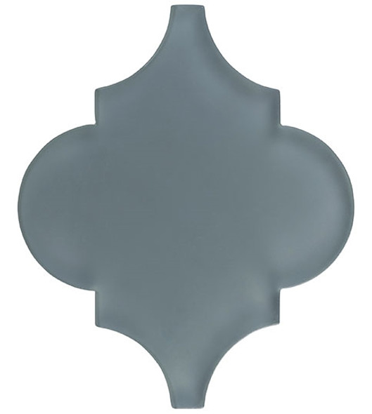 Arabesque Glass Tile - Versailles VS-419FROSTED Fountain Grey - Moroccan Style Glass - Matte Frost Finish - Sample