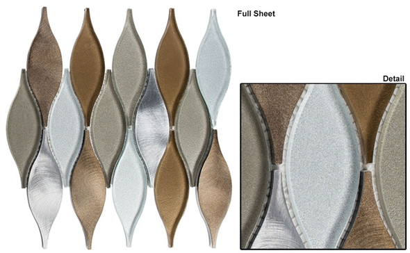 Chandelier - CHS-212 Summer Sandcastle - Flame Shape Glass & Metal Mosaic Tile Chandelier - CHS-212 Summer Sandcastle - Flame Shape Glass & Metal Mosaic Tile