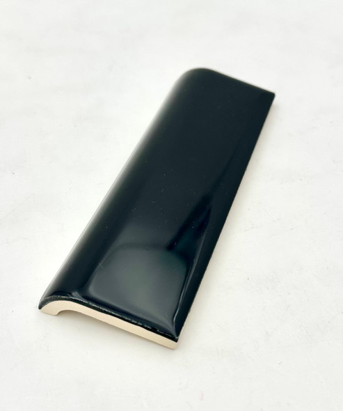 Daltile - K111 Gloss Black - 2X6 MUDD Bullnose - A-4200 Dal Tile Ceramic Trim Tile