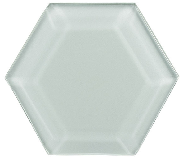 Gemstone Hexagon - GEM3007-HEX Bahama Quartz - 4" Hexagon Beveled Glass Tile