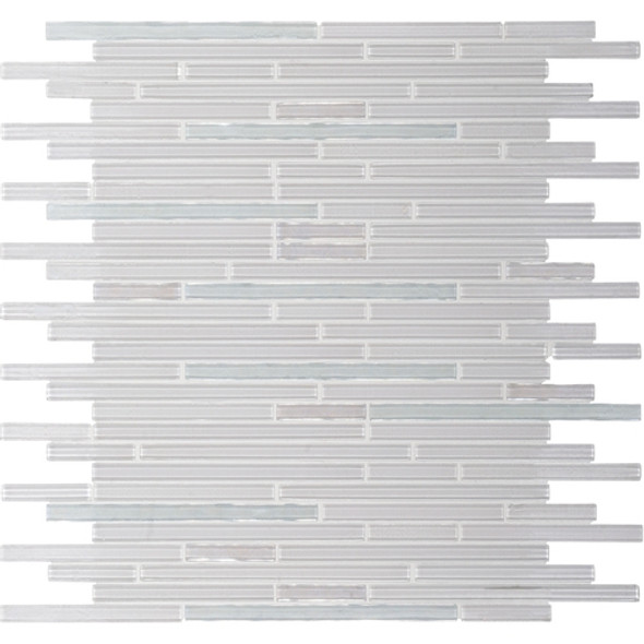 Supplier: Daltile Fanfare, Series: Opulence, Name: OP01 Diamond Freeze White, Size: Random Linear Supplier: Daltile Fanfare, Series: Opulence, Name: OP01 Diamond Freeze White, Size: Random Linear