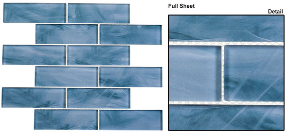 Victorian Icon - VIC 1903 Rococo Sea - 2 X 6 Subway Rectangle Brick Shape Glass Tile - SAMPLE Victorian Icon - VIC 1903 Rococo Sea - 2 X 6 Subway Rectangle Brick Shape Glass Tile - SAMPLE