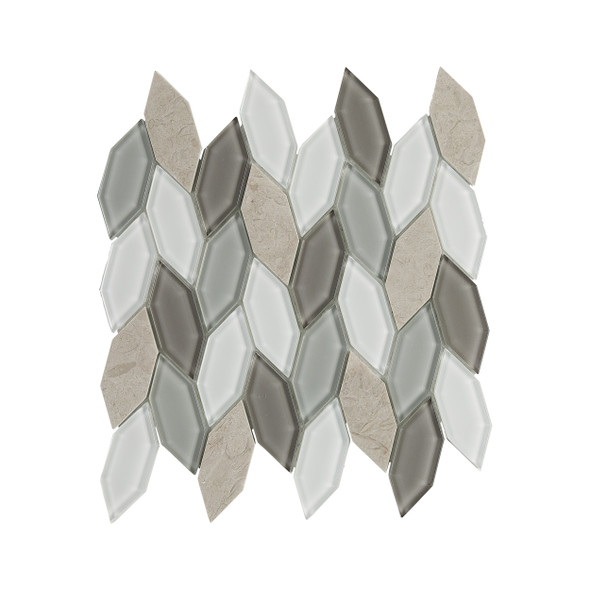 Style_Access_Lungarno_Natural_Elements_Hex_Leaves_NEHEXLEAF8004_Blue_Heron_Hexagon_Leaves_Glass_Stone_Mosaic_Tile
