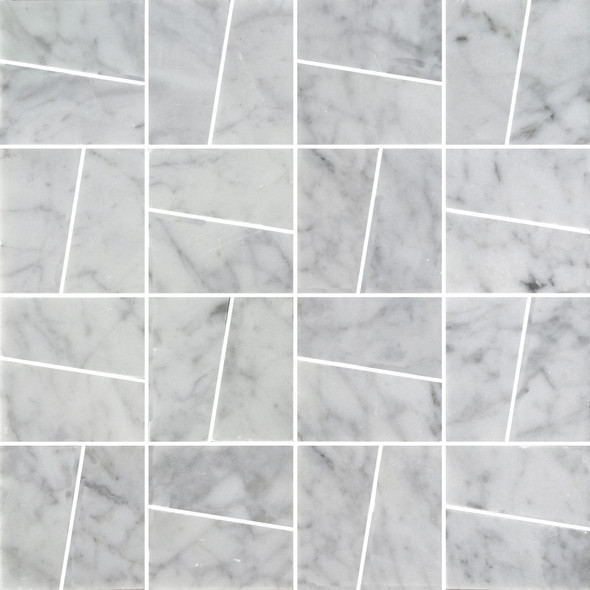 Style_Access_Lungarno_Stone_Reserve_SRTRAPGRIS_Trapezoid_Gris_Carrara_White_Marble_Mosaic_1_Sheet