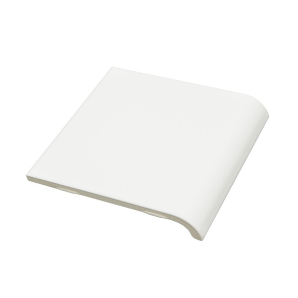 Dal Tile - 0100 White - A3602 Radius Mud Bullnose - Finish Trim Tile - GLOSSY