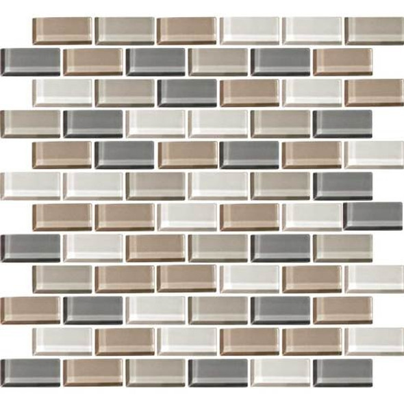 Daltile Color Wave Glass - CW21 Willow Waters Blend - 1 X 2 Brick Subway Dal Tile Glass Tile - Glossy - Sample