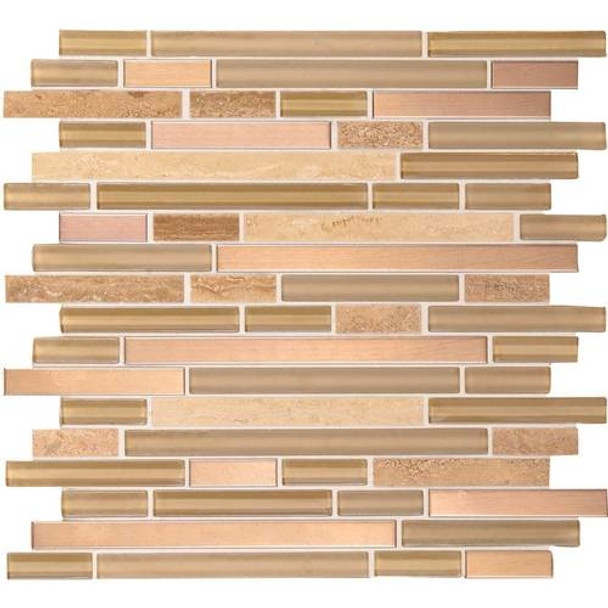 Supplier: Daltile Fanfare, Series: Endeavors, Name: F160, Color: Sitar, Category: Glass Stone and Metal Tile Mosaics, Size: 5/8 X Linear