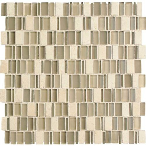 Daltile Clio Glass Mosaic - CL14 Nox - Glass & Stone Random Brick - Sample