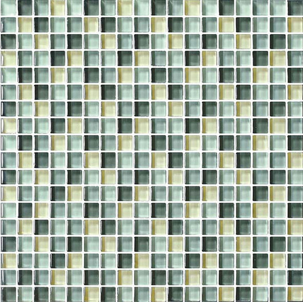 Bristol Studios - Mosaics De Verre - G2334 Vert Squares - 5/8 X 5/8 Square Glass Tile Mosaic - Sample