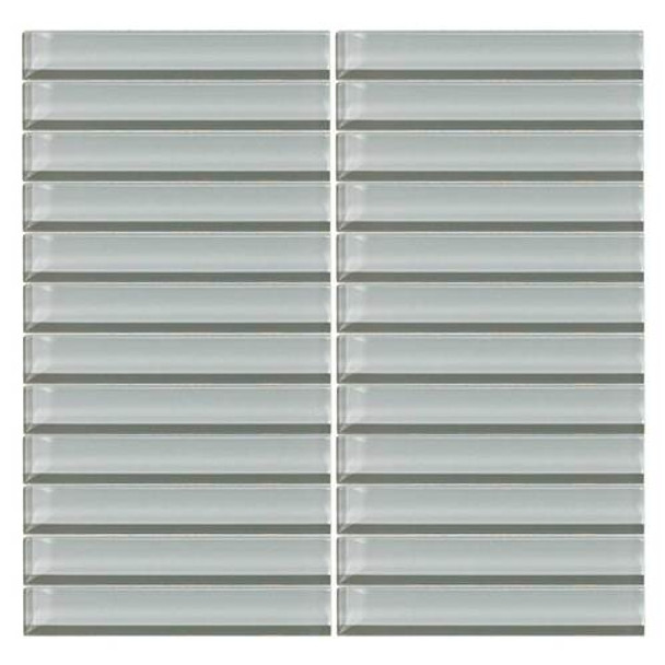 Supplier: Daltile, Series: Color Wave, Name: CW17 Smoked Pearl- Glossy, Color: White, Category: Glass Tile, Size: 1 X 6