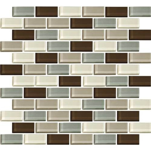 Daltile Color Wave Glass - CW24 Sweet Escape Blend - 1 X 2 Brick Subway Dal Tile Glass Tile - Glossy - Sample