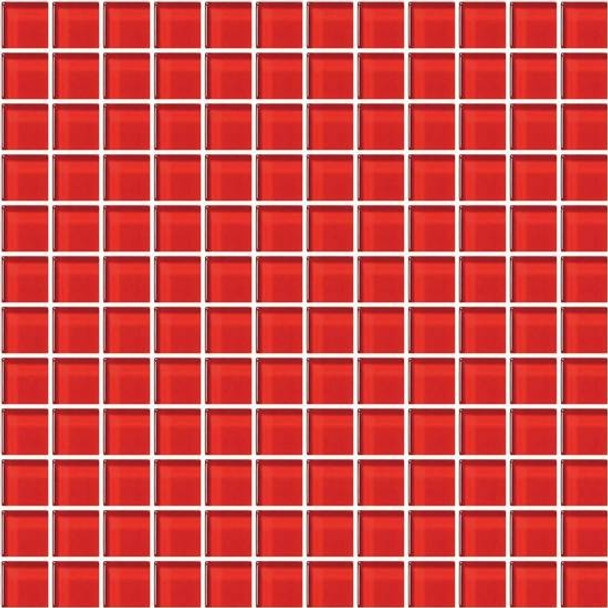 American Olean Color Appeal Glass - C117 Cherry - 1X1 Glass Tile Mosaic - Glossy - Sample