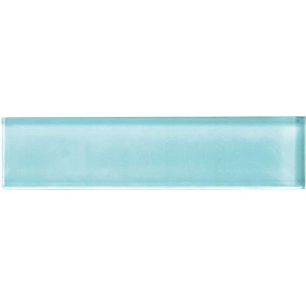 American Olean Color Appeal Glass - C108 Fountain Blue - 2X8 Brick Subway Glass Tile - Glossy - Sample