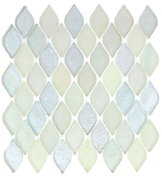 Supplier: Tile Store Online, Name: Aquatica AQ-2004, Color: Misty Water, Type: Rhomboid Diamond Oval Glass Mosaic Tile, Size: 10X10