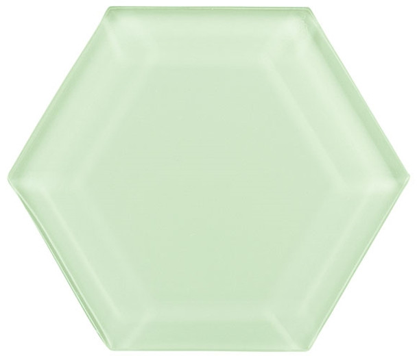 Gemstone Hexagon - GEM3001-HEX Bluegreen Shade - 4" Hexagon Beveled Glass Tile - Sample