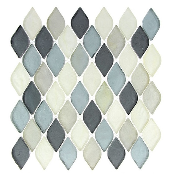 Supplier: Tile Store Online, Name: Aquatica AQ-2006, Color: Grey Scale, Type: Rhomboid Diamond Oval Glass Mosaic Tile, Size: 10X10