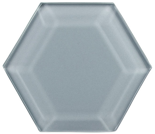 Gemstone Hexagon - GEM3004-HEX Opaque Crystal - 4" Hexagon Beveled Glass Tile