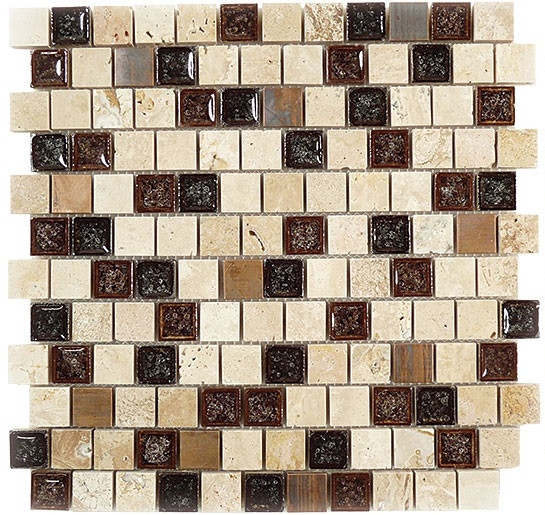Supplier: Tile Store Online, Name: Tranquil Offset TS-922, Color: Spotted Dove, Type: Crackle Jewel Glass & Stone Mosaic Tile, Size: 1X1