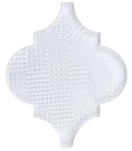 Arabesque Glass Tile - Versailles VS-421TEXTURED White Tulip - Moroccan Style Glass - Gloss Textured - Sample
