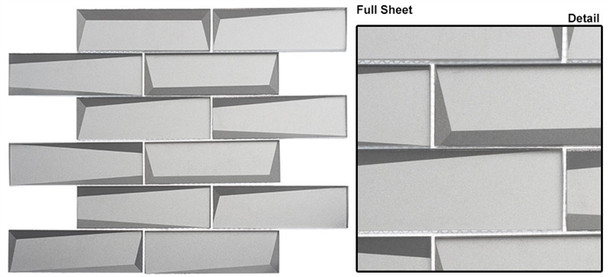 Scandinavia - SCDV-824 Copenhagen Morning - 2 X 6 Beveled Glass Mosaic - Sample - Sample