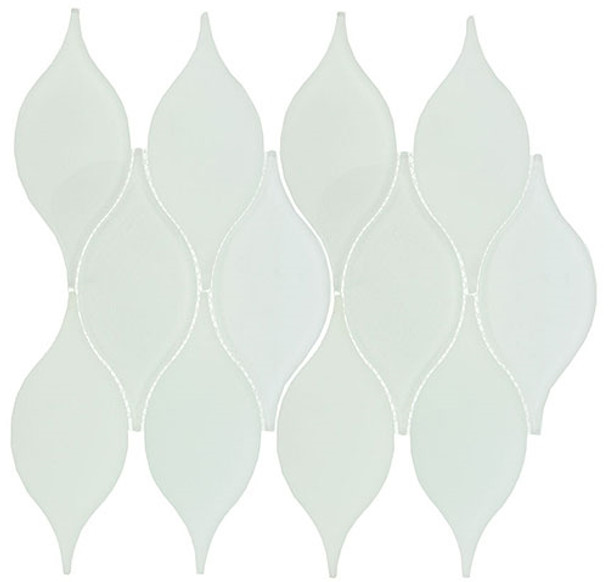 Windchime - WCS07 Cloudy Breeze - Flame Shape Glass Mosaic Tile