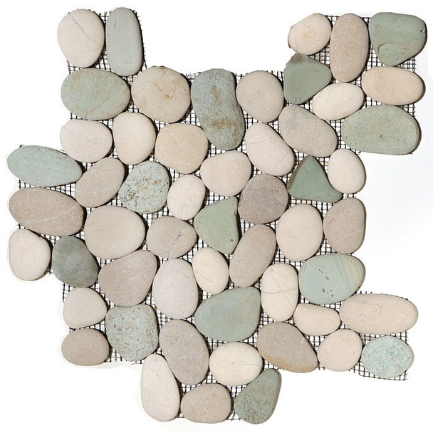 River Rock Pebble Stone Mosaic - Turtle Mix Interlocking Pebble Mosaic * SAMPLE *