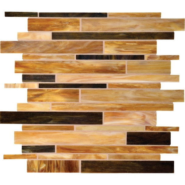 Daltile Serenade Stained Glass Mosaic - F182 Sixth Street - Random Linear Glass Tile Mosaic * SAMPLE *