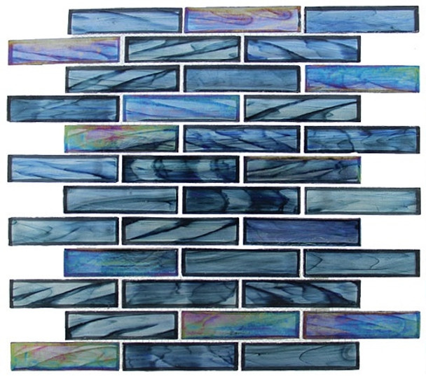 Supplier: Tile Store Online, Name: Oceania OCS-172, Color: Cobalt Sea,Type: Brick Subway Glass Mosaic Tile, Size: 1X4