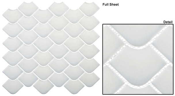 Mermaids - MID 6084 Marinella Gray - Fish Scale Glass Tile Mosaic