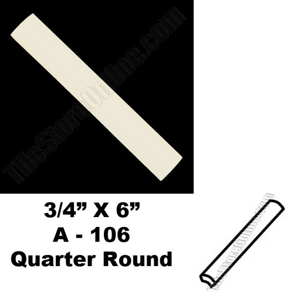 Daltile - 0135 Almond - 3/4X6 Quarter Round Bead - A106 Dal Tile Ceramic Trim Tile
