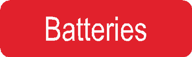 Engraved Caravan Label BATTERIES