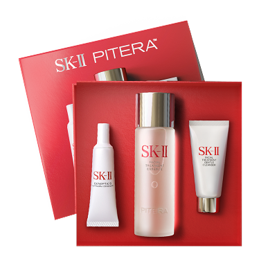 SK-II Ultimate Aura Kit with Pitera Essence, Cleanser, and GenOptics Ultraura Serum