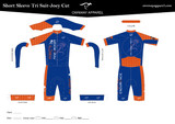 Pure Endurance- Short Sleeve Tri Suit-Joey Cut- Egyptian Blue