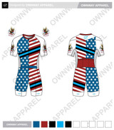 THIN BLUE LINE- SHORT SLEEVE TRI SUIT - JOEY CUT