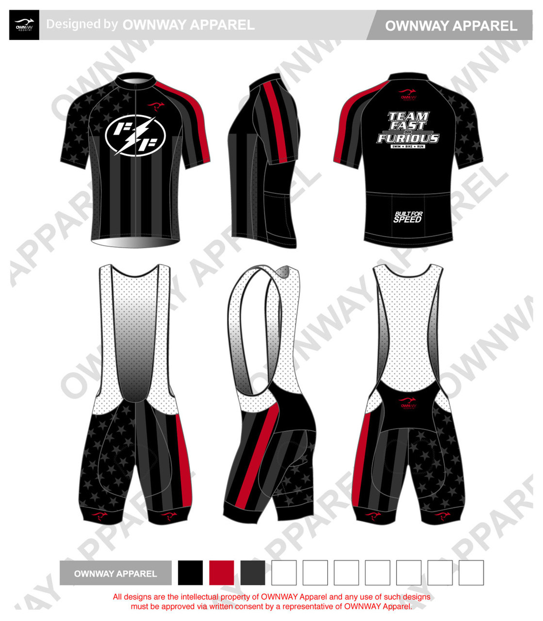 Fast And Furious 2019 Short Sleeve Cycling Jersey Black Own