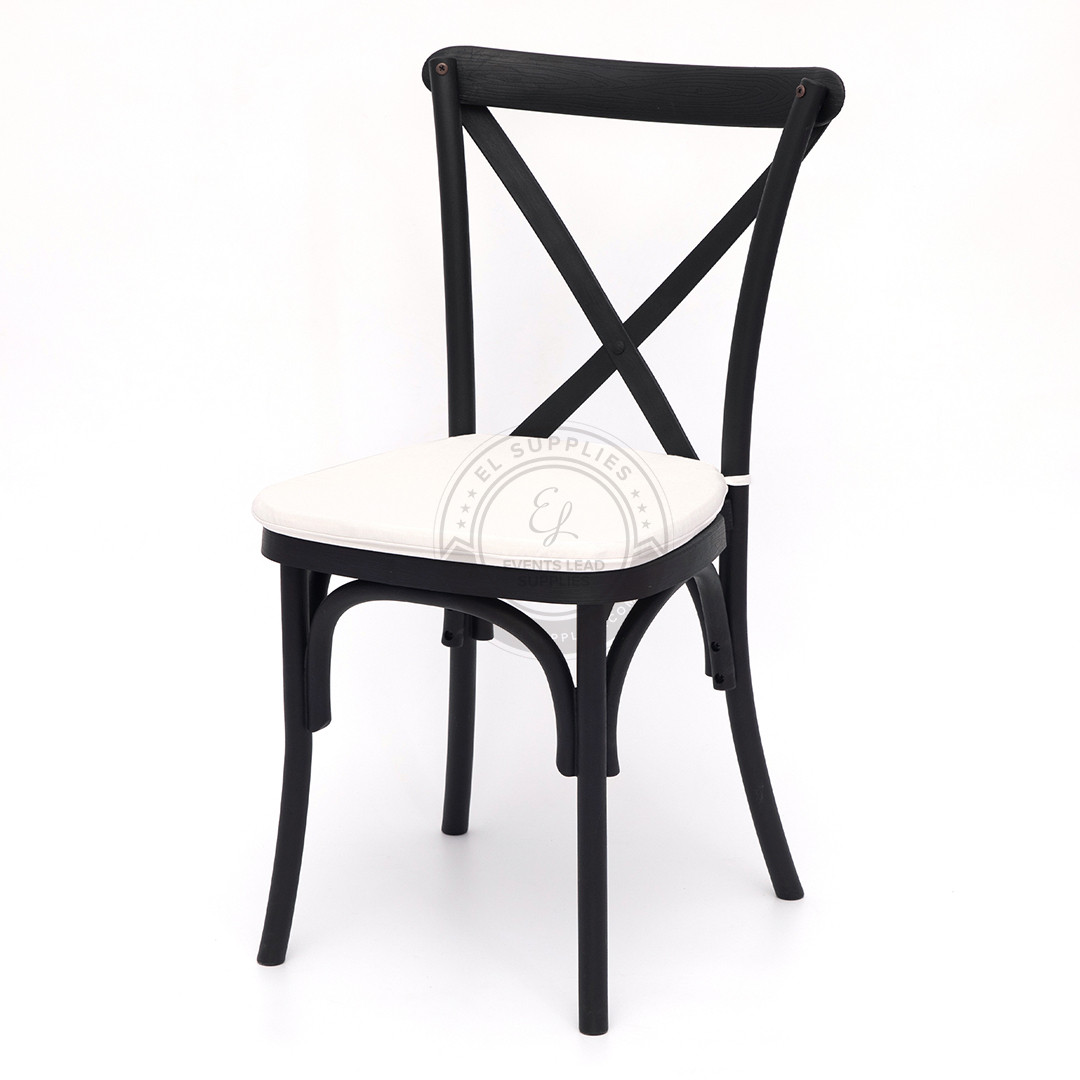 CROSSBACK Black Wood-Grain Resin Chair - EL Supplies