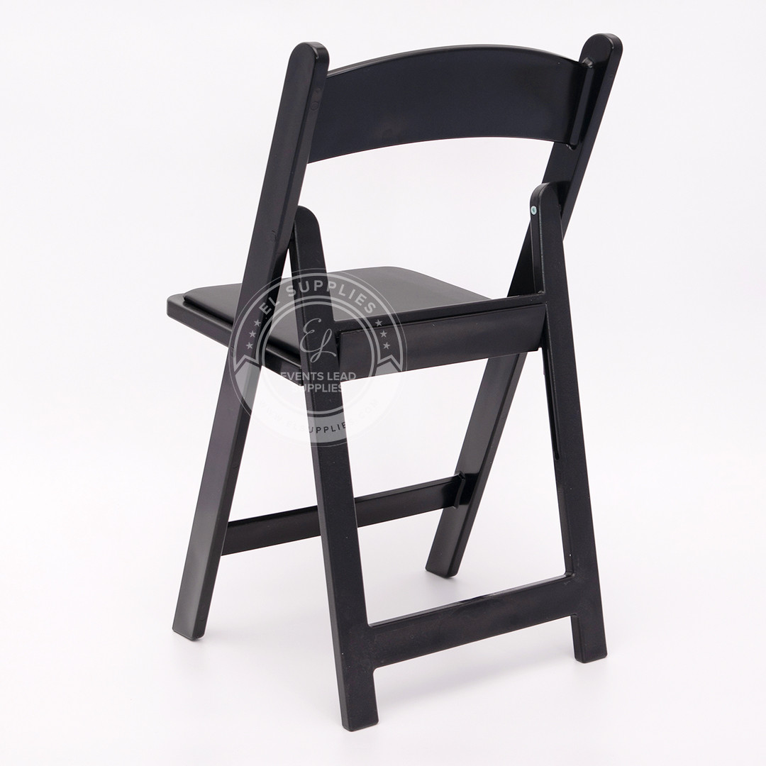 Folding Chair Resin Black - Vinyl Cushion - EL Supplies