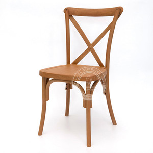 CROSSBACK Dark Walnut Wood-Grain Resin Chair - EL Supplies