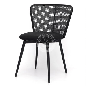 MEKNES Black Rattan Swivel Dining Chair