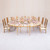 VEGA Serpentine Dining Table - Gold with White Top