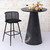 IMLIL Black Rattan Swivel Barstool