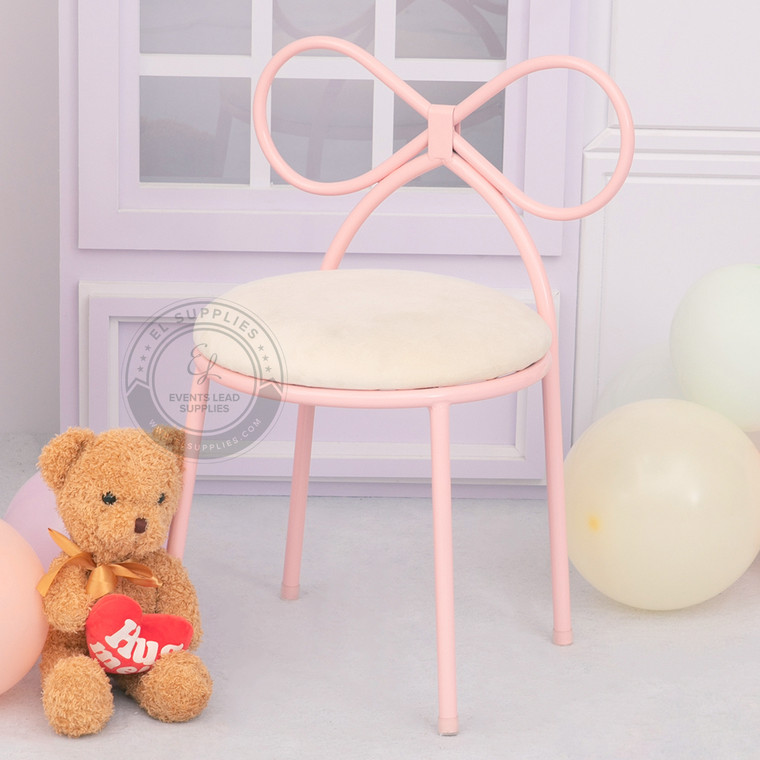 KOMBOS Kids Chair Pink Frame, White Cushion