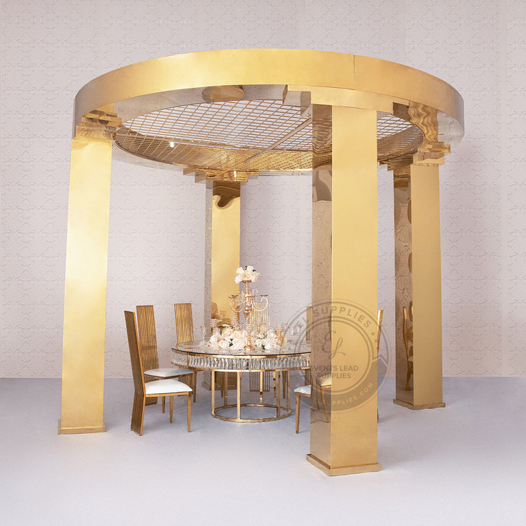 THEMIS Round Mirrored Gold Chuppah Gazebo