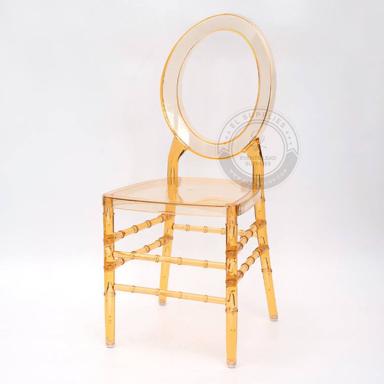 ALEXA O-Back Amber Resin Chair with Free Cushion