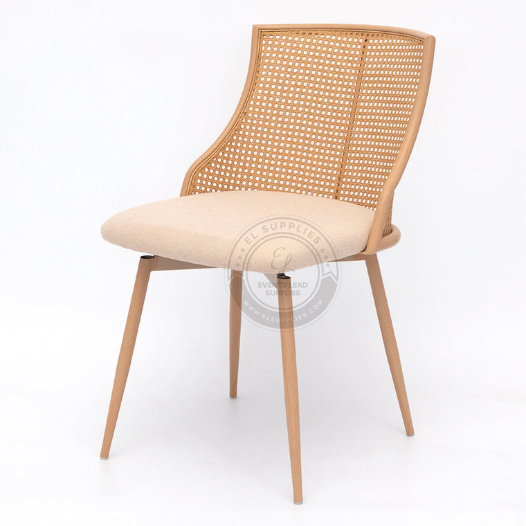 ASILAH Beige Rattan Swivel Dining Chair