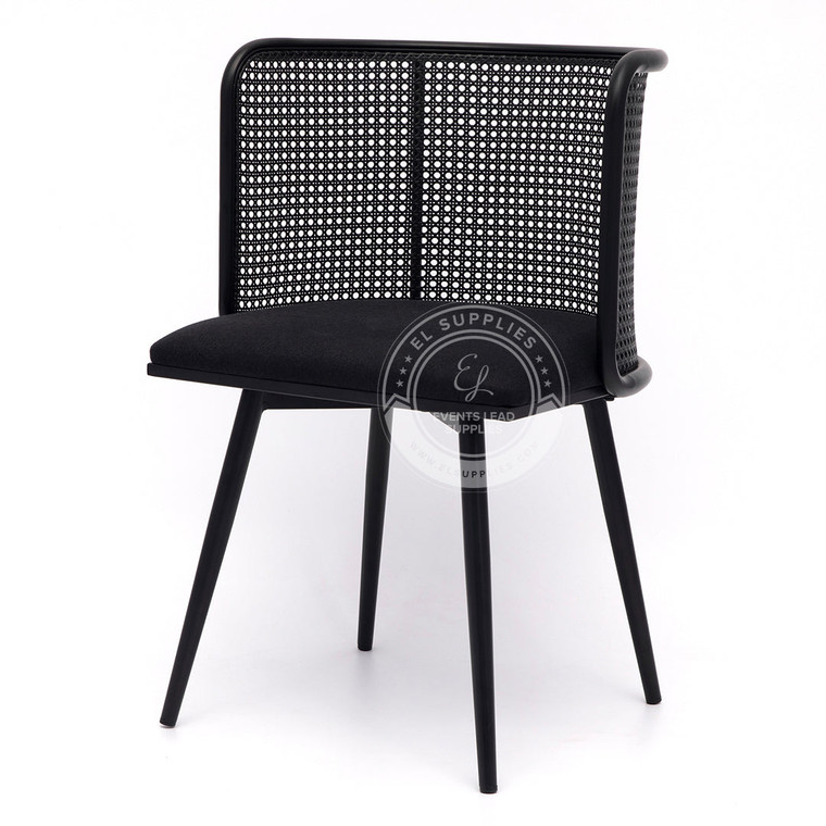 IMLIL Black Rattan Swivel Dining Chair