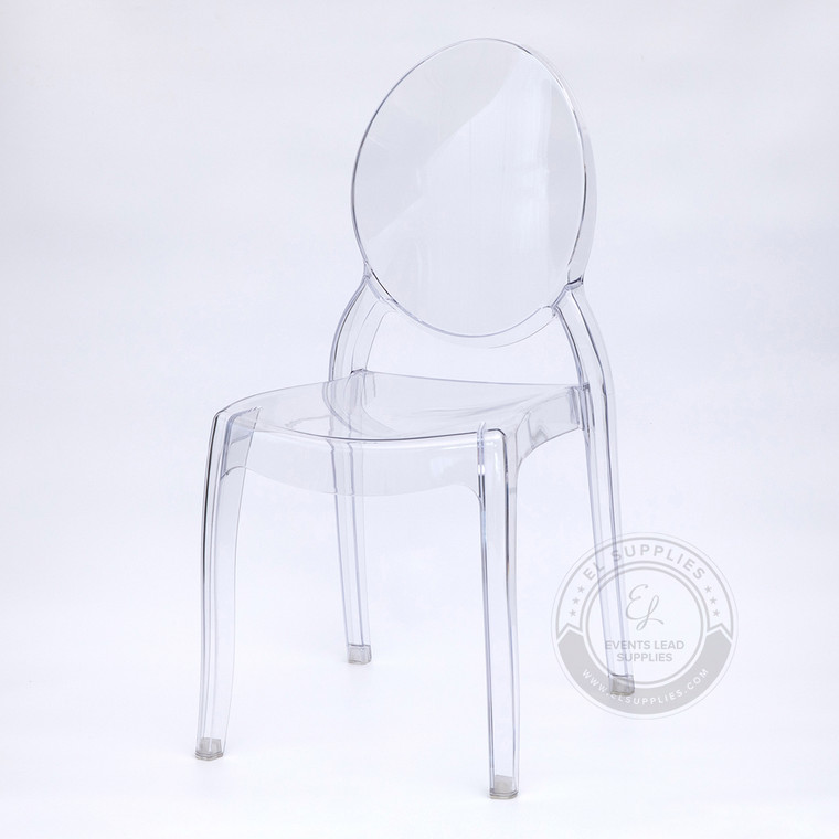 SOPHIA Clear Resin Oval Back Wide Seat Ghost Chair