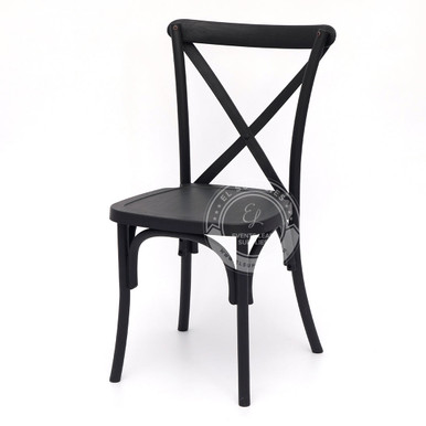 CROSSBACK Black Wood-Grain Resin Chair - EL Supplies
