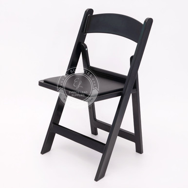Folding Chair Resin Black - Vinyl Cushion - EL Supplies