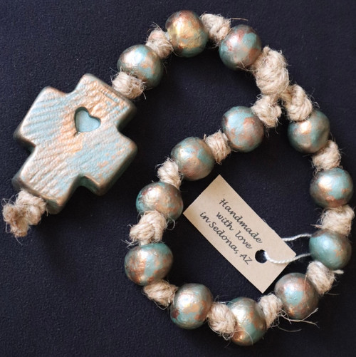 Rosary-Doorknob in light turquoise